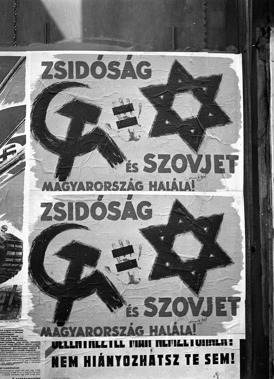 Antisemitic Hungarian poster equating Jews and Soviet power