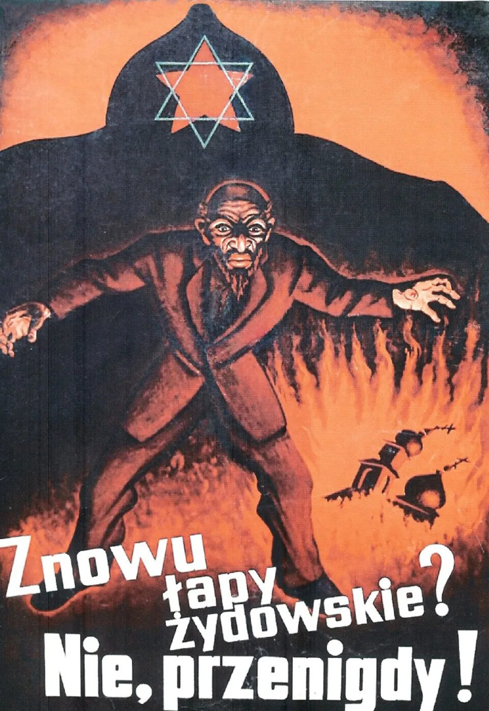Polish antisemitic poster using the phrase Jewish paws